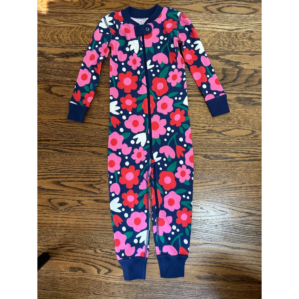 NWT Hanna Andersson Kids3T Organic Cotton Floral Zip Sleeper Pajamas Floral Girl